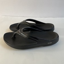 OOFOS OOLALA Women's Black Thong Sandals Flip Flops Recovery Comfort Size 9