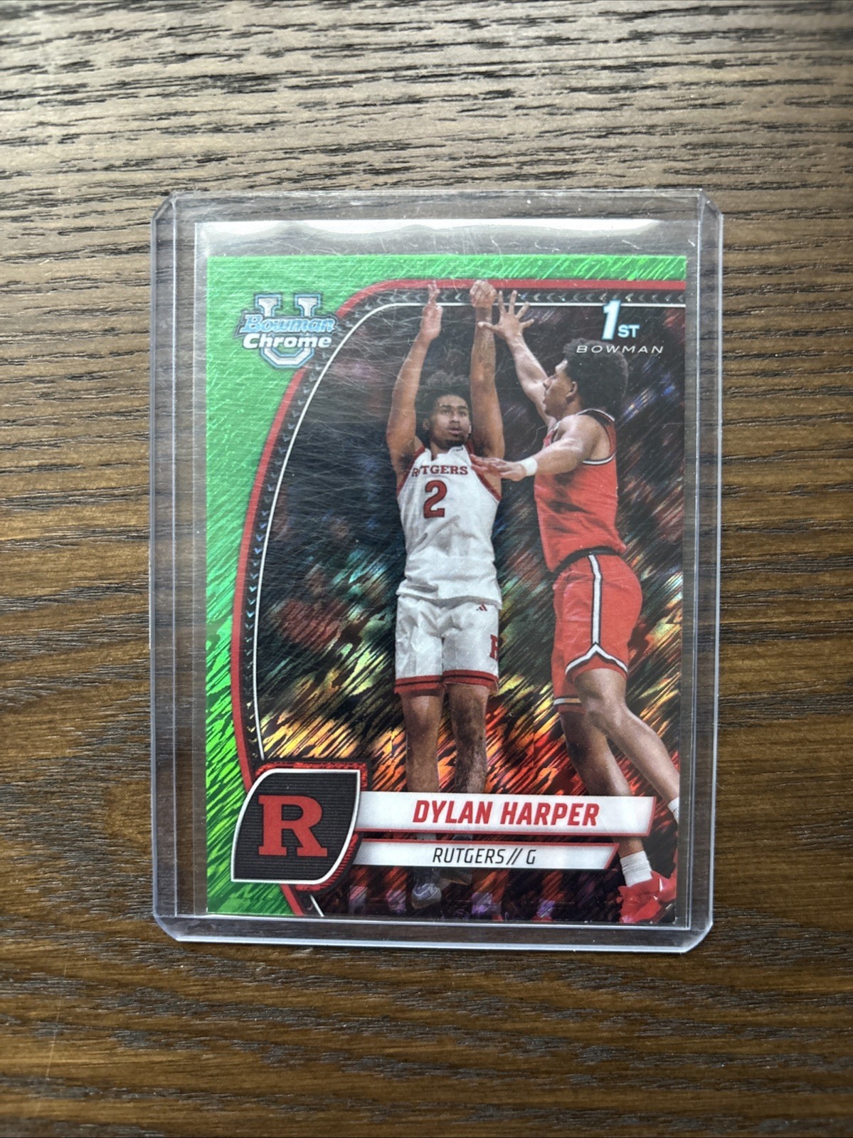 2024-25 Bowman University Chrome - Dylan Harper #22 Green Shimmer Refractor (RC)