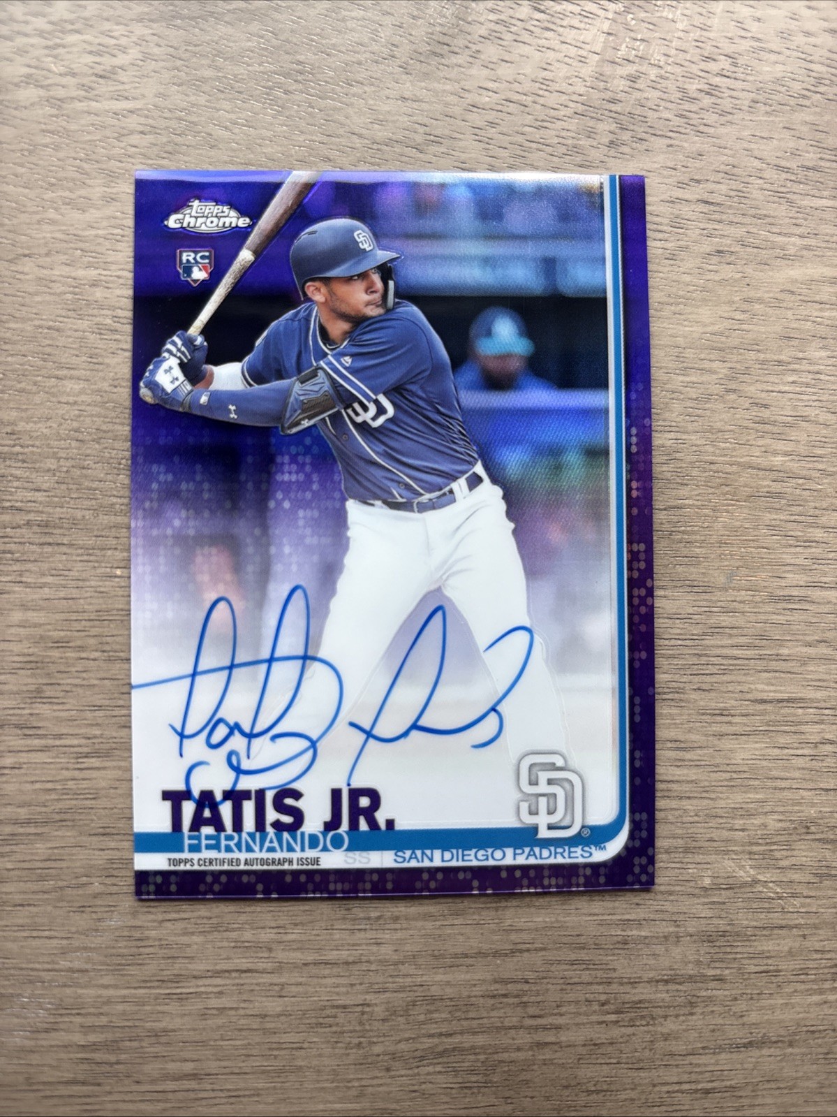 2019 Topps Chrome Fernando Tatis Jr. Rookie Auto Purple Refractor #/250