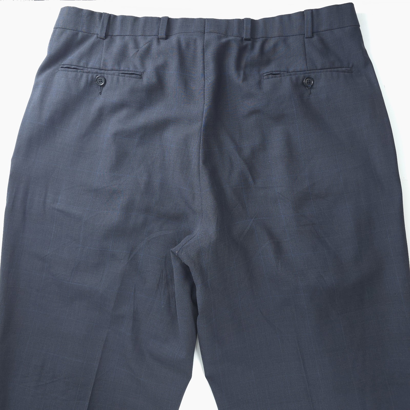 Brooks Brothers Wool Dress Pants Mens 38x31 Navy Blue Glen Plaid Stretch Classic thumbnail 8