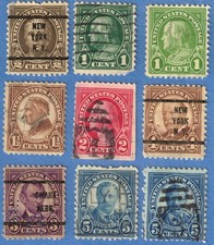 USA Presidents - Washington, Franklin, Roosevelt - Classic US Stamp Set (9 Used