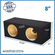 8" Dual Sealed Sub Box Subwoofer Enclosure 8" Ground Shaker Speaker Box