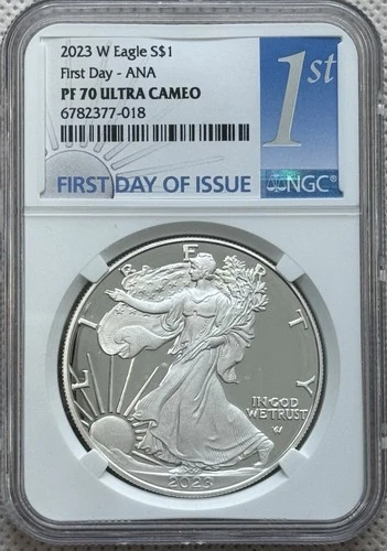 2023 W $1 Proof Silver Eagle NGC PF70 UC FDOI ANA Show Label - Issues