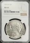 1922-D Peace Dollar NGC MS63 FLASHY White!