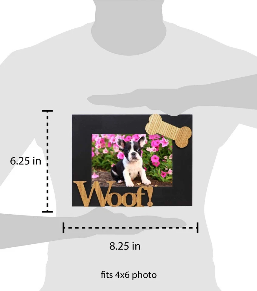 Black Wood Sentiments Dog “Woof!” Picture Frame, 4x6 inch, Photo Gift for Pet... - Image 4 of 4