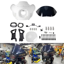 7" Front Upper Headlight Fairing Cowl Windshield Mount For Harley Softail '18-up