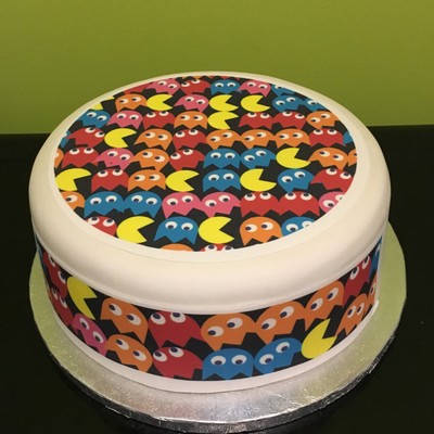 Pacman Pre Cut Edible Icing Cake Topper Or Ribbon Easy To Use Ebay