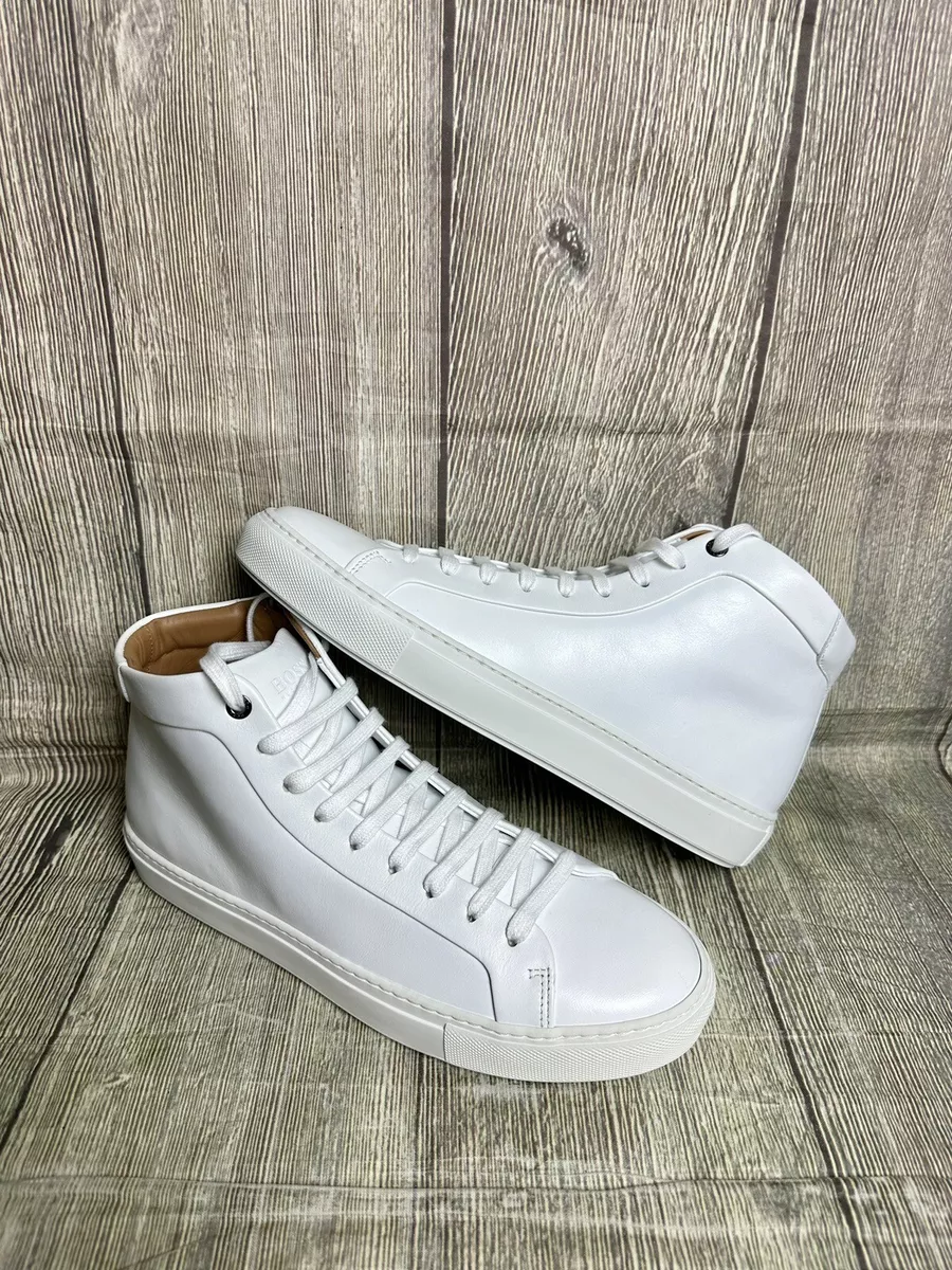 Mens white sales high top trainers