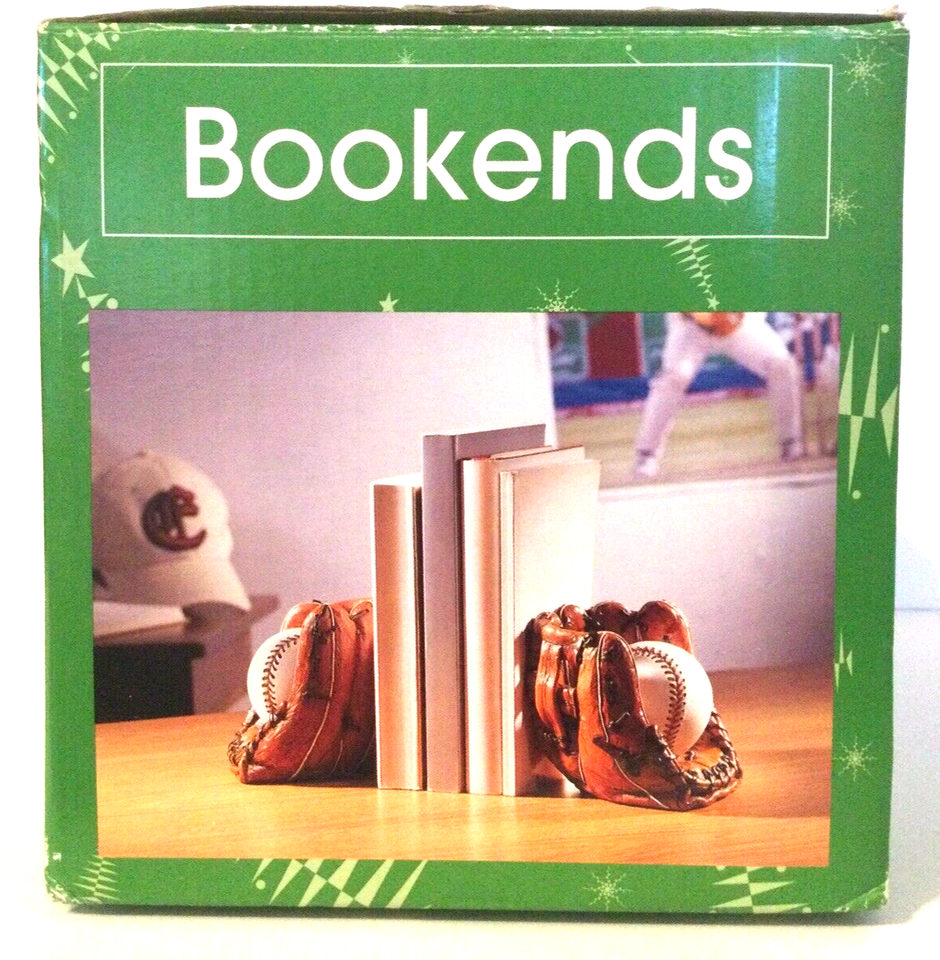 Baseball Glove With Ball Bookends In Original Box Cracking eBay