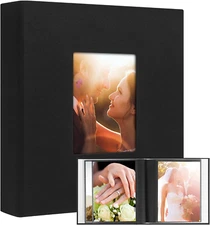 Photo Album 8X10 Holds 72 Photos, 8X10 Photo Album Linen Cover with Front Window