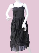Alena Akhmadullina Black Silk & Cotton Spaghetti Strap Dress, Size 38, US Size 4