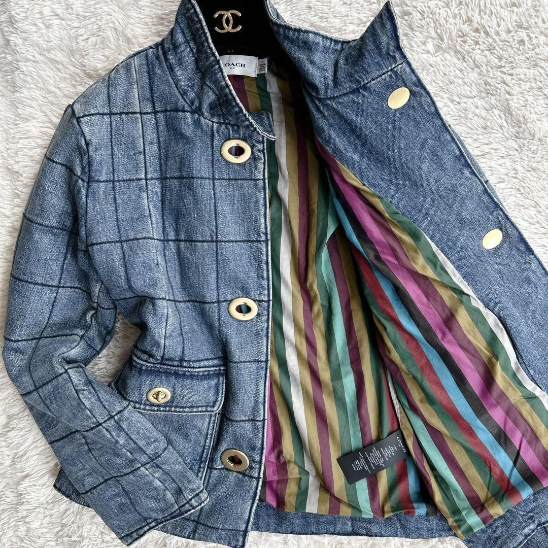 COACH Giacca Denim Imbottita Multicolore Turnlock Non Sed dal Giappone Taglia M 2504SM