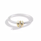 White Round Cut CZ Star Wars Inspired Engagement Ring 14K White Gold Plated