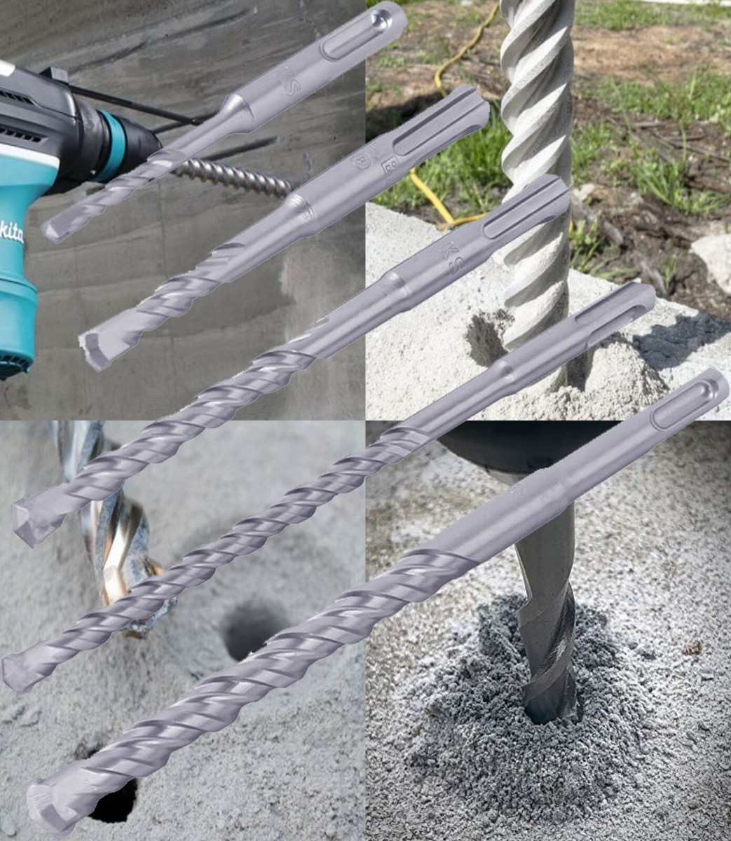 2Pcs 5/16" SDS Plus Rotary Hammer Drill Bits - 5-7/8" Long For Concrete & Masonry