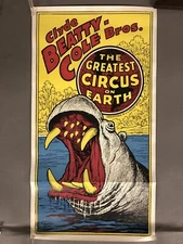 Vintage Clyde Beatty-Cole Bros The Greatest Circus On Earth Poster 26 1/4” X 14”
