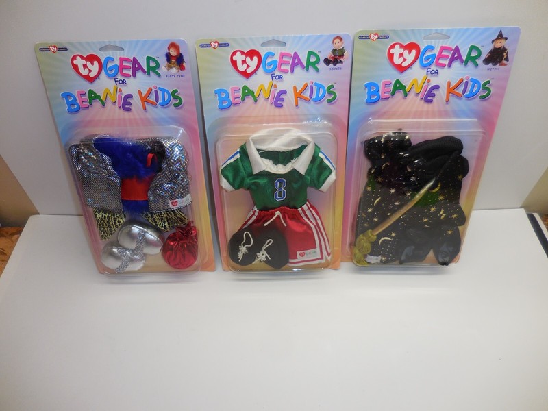 Ty Gear Fashion Outfits for Beanie Kids – Witch, Party Tyme & Soccer - New