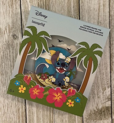 Only 1,000 Made! Disney Loungefly Lilo and Stitch Wave LE Beach Box Pin!