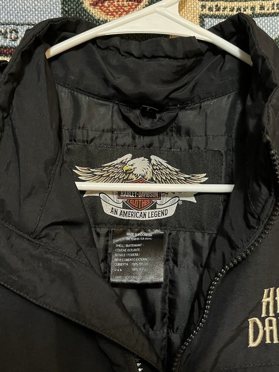 Harley Davidson LARGE BAD MOON Convertible Nylon Lined Jacket to