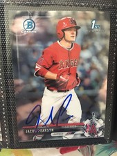 Jacob Pearson Los Angeles Angels 2017 Bowman Chrome Rookie Signed Auto Card