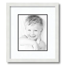 ArtToFrames Matted 12x14 White Picture Frame with 2" Double Mat, 8x10 Opening