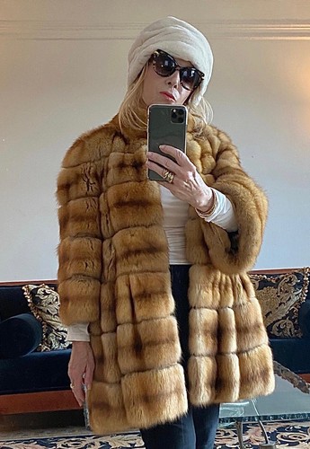 DENNIS BASSO GOLDEN RUSSIAN SABLE FUR TIERED SWING COAT STROLLER 6-8 $70K - Picture 12 of 24