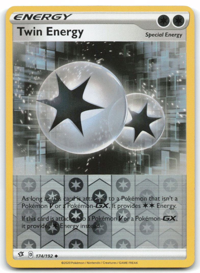 Twin Energy #174/192 SWSH02 Rebel Clash Uncommon Reverse Holo MP Pokemon Card 4F