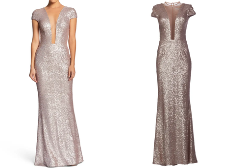 michelle sequin gown dress the population