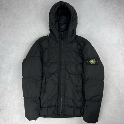 Stone Island Crinkle Reps Down Puffer Jacket Small Coat Black 1472
