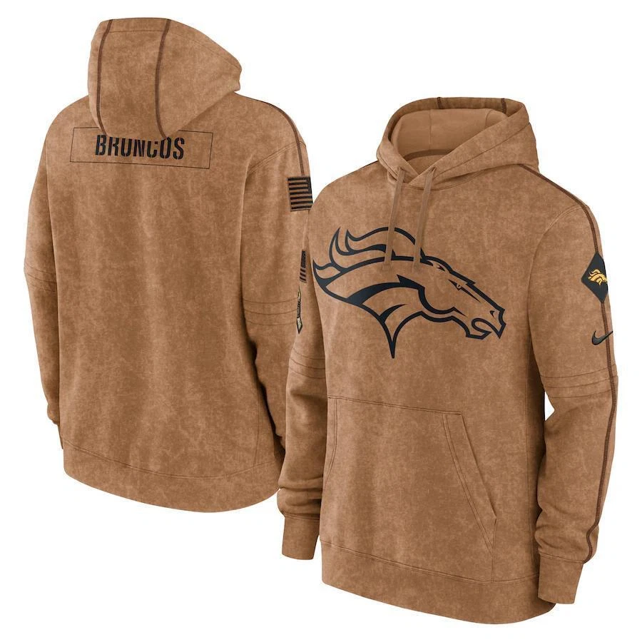Adult Men's Salute to Service Club American Football Pullover Hoodie Brown 23