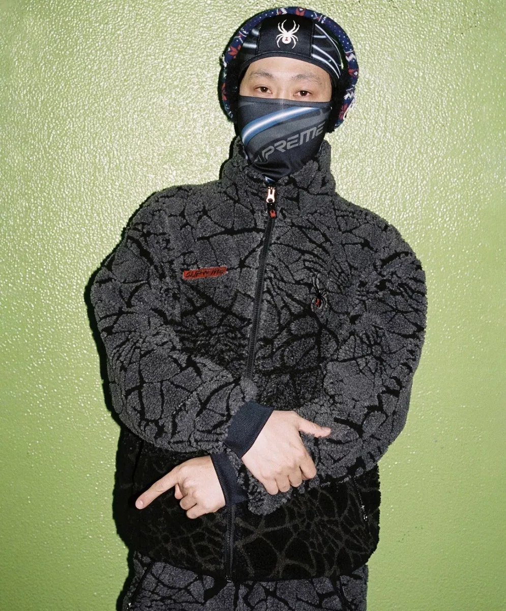 肩幅50cmSupreme Spyder Web Polar Fleece Jacket