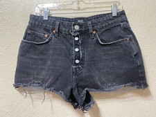BDG Urban Outfitters Black Stretch Distressed Summer Cut Off Jean Shorts sz 30