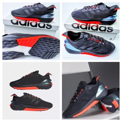 Adidas US 12.5 Men Black Orange Red  Boost Comfort Speed Retro Avryn -HP5980 NIB