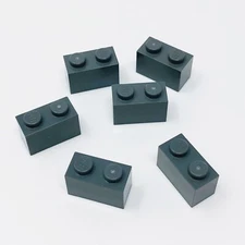 3004 LEGO Parts Brick 1x2 DARK BLUISH GRAY (6)