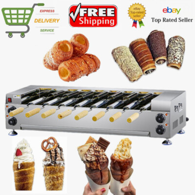   New Commercial Ice Cream Cone Chimney Cake Bread Roll Maker Oven Machine 110V