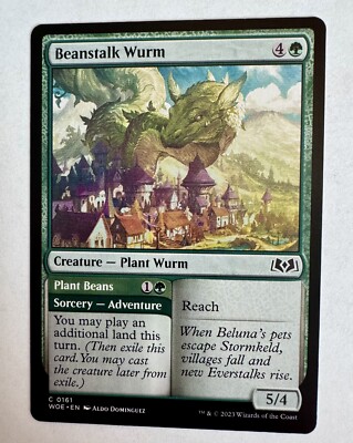 x1 Beanstalk Wurm // Plant Beans WOE MTG 161 COMMON M/NM 1x | eBay