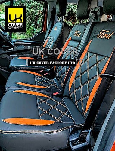 ORANGE BENTLEY VAN SEAT COVER FORD TRANSIT CUSTOM 2012-2023 A29 - Picture 2 of 8