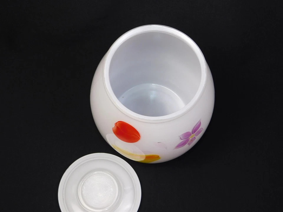 Vintage 1950s MCM Bartlett Collins Reverse Painted Glass Fruit Cookie Jar 9.75" - Image 3 of 4