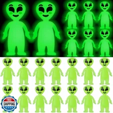 CroBlissful 25 Pcs Halloween Mini Alien Figure Glow in The Dark Small Luminou