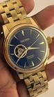 Vintage Seiko Automatic Blue Dial Analog Men's Wrist Watch Free Ship