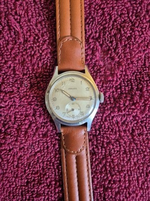 Vintage 1948 Peerex Fond Acier Inoxydable Manual Winding Wristwatch (Engraved)