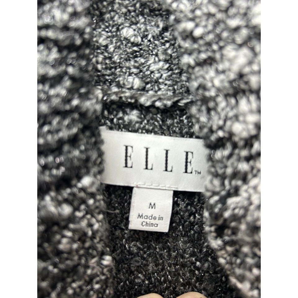 Suéter cuello capucha texturizado ombre negro blanco talla M ELLE para mujer Foto 4 de 4