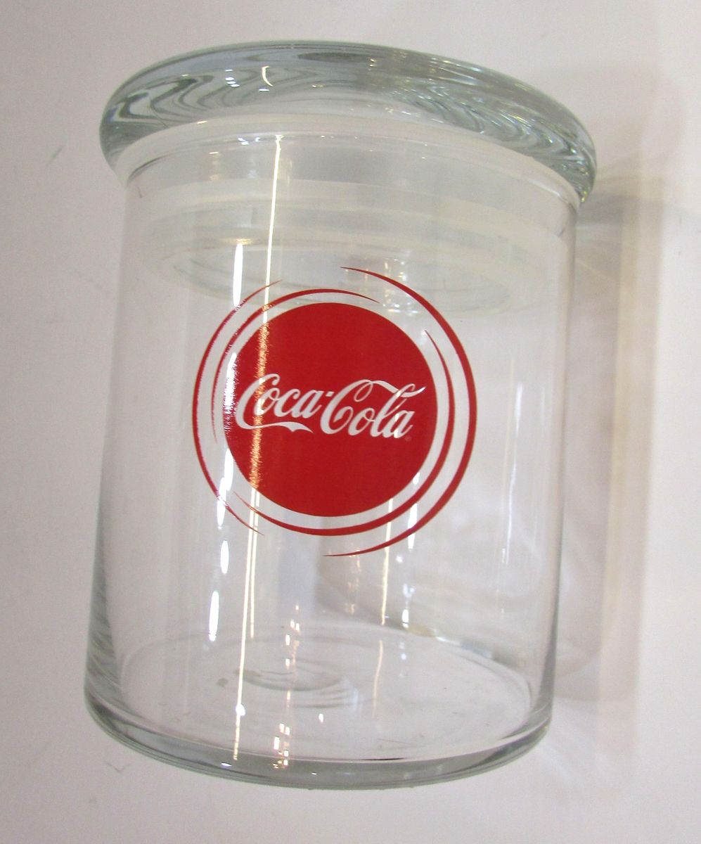 Vintage Coca Cola Red Oval Logo Clear Glass Seal Lid 5