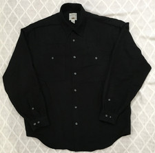 Original Island Sport Shirt Mens Large Black Button Down Long Sleeve Soft Casual