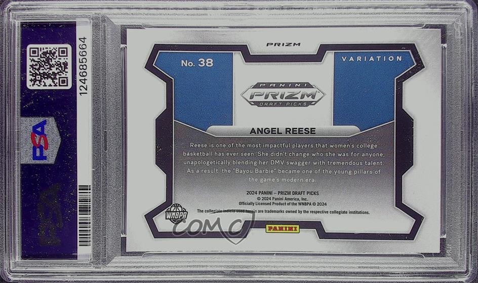 2024 Prizm Draft Picks Green Variations Angel Reese #38 PSA 10 GEM MT Rookie RC view 2