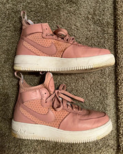 Nike Air Force 1 Mid Top Pink Lace Up Sneakers Womens US 7.5