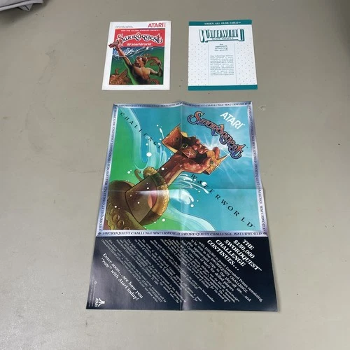 New ListingAtari  2600 Swordquest Waterworld Manual, Tip Sheet, Poster RARE