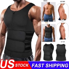 Mens Slimming Body Shaper Belly Chest Compression Vest Girdle T-Shirt Tank Top
