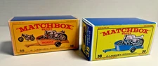 Matchbox Lesney 2 X No 38 Honda M/ Cycle & Trailer Empty Repro E Style Box