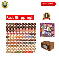 Sampler Pack of 100 Delightful Coffee Pods for K Cup Brewers - Flavor Variety