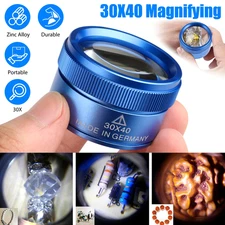 30X40 Magnifying Glass Jewelry Eye Loop Pocket Optical Magnifier Jewelers Repair